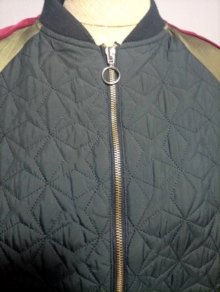 Bomber Jacket Tigre Flores Verde Caqui Dorado