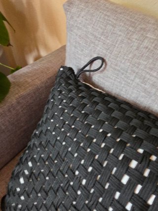 Cojín y funda exterior trenzado Negro IKEA. NUEVOS