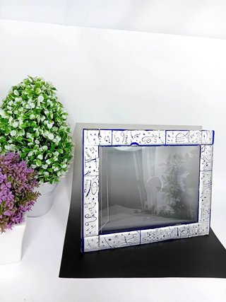 Cornice portafoto in Vetro Murano Venezia Argento