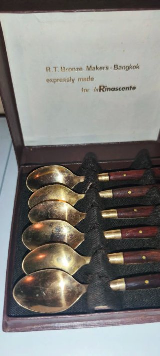 Set Vintage Posate Bronzo R.T.B. Makers Bangkok