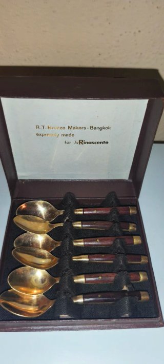 Set Vintage Posate Bronzo R.T.B. Makers Bangkok