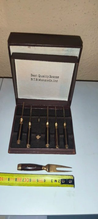 Set Vintage Posate Bronzo R.T.B. Makers Bangkok