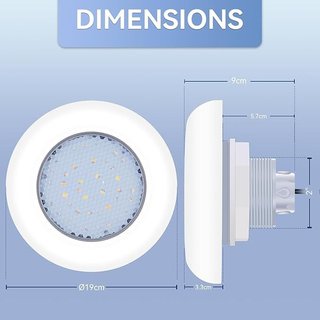 LyLmLe Foco Piscina LED 2'' 12W Blanco 3000-6000K
