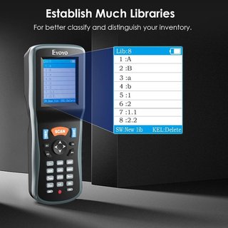Eyoyo escáner inventario 1D 2D TFT inalámbrico