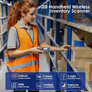 Eyoyo escáner inventario 1D 2D TFT inalámbrico