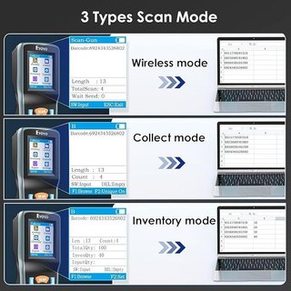 Eyoyo escáner inventario 1D 2D TFT inalámbrico