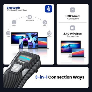 Eyoyo Bluetooth escáner portátil 2D código Barras