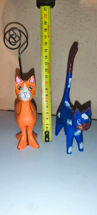 Coppia Gatti Artigianali Legno