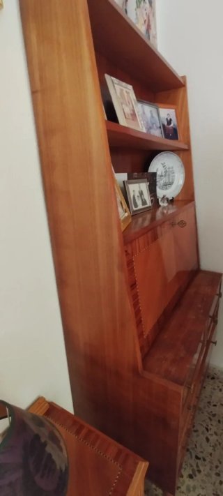 Secreter/librería vintage madera/marquetería a50.