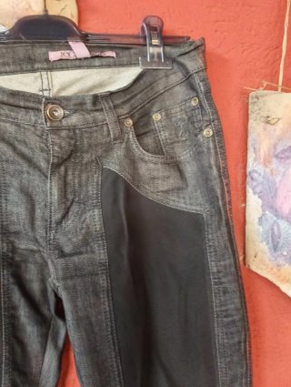 Jeans uomo neri con inserti