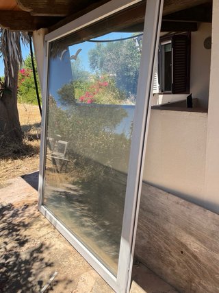 Ventanal grande fijo+corredera PVC (2x3,60 total)
