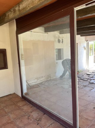 Ventanal grande fijo+corredera PVC (2x3,60 total)