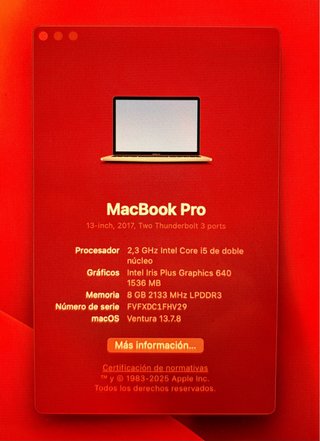 MacBook Pro 13 2017 i5 8GB 256GB SSD