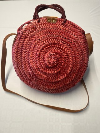 Bolso Rafia FERCHI Rojo/Coral