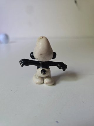 Statuetta Vintage Puffo Nero Arrabbiato