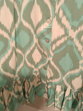 Vestido estampado ikat verde agua talla L