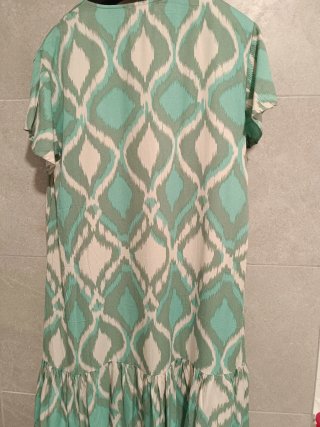 Vestido estampado ikat verde agua talla L