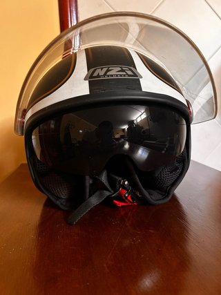 Casco NZI Motocicleta con Visera Transparente