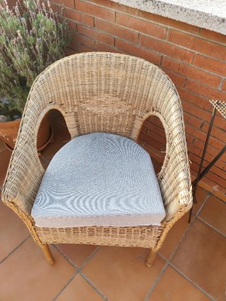 2 Sillas Terraza Mimbre con Cojines