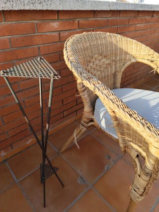 2 Sillas Terraza Mimbre con Cojines