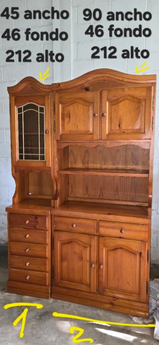 Conjunto 2 Muebles Aparador Madera