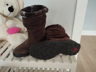 Botas de agua marrones con forro de pelo
