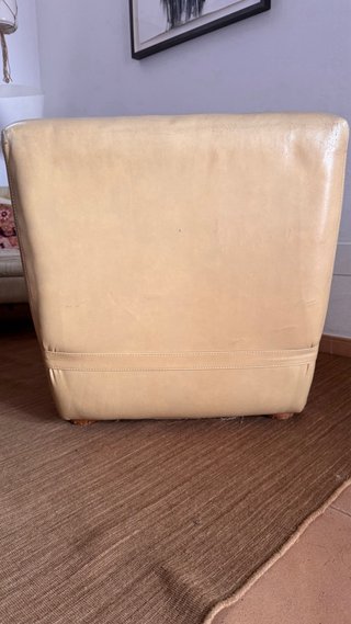Butaca piel vintage beige
