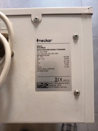 Calentador gas Neckar W10.AME23 Leer bien el anunc