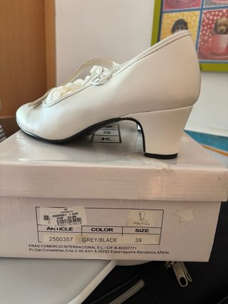 Zapatos de baile flamenco blancos talla 39