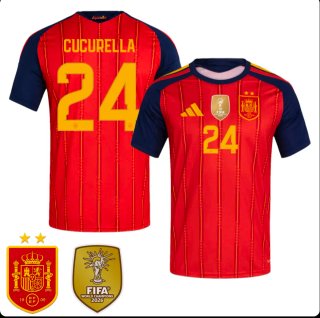 Camiseta España Adidas CUCURELLA 24 Mujer.