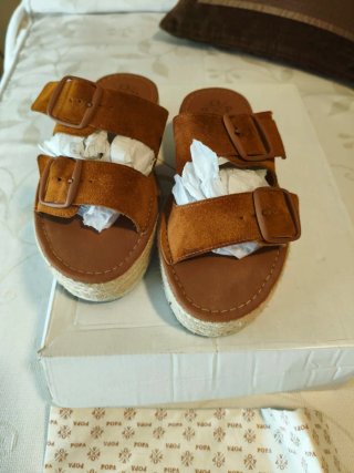Sandalias POPA serraje plataforma