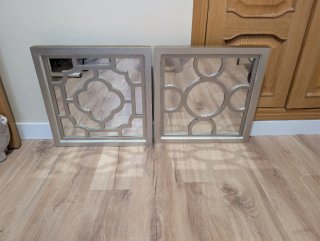 2 Espejos Decorativos Plateados