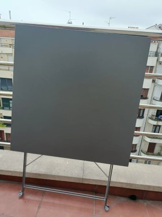 Mesa plegable terraza metal gris
