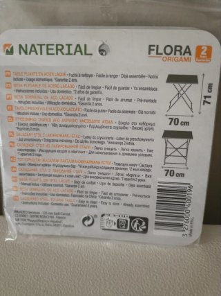 Mesa plegable terraza metal gris