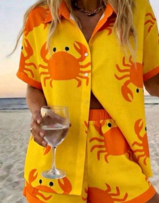 Conjunto de verano con cangrejos
