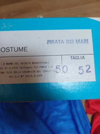 Costume Pirata Mare Vintage 1979