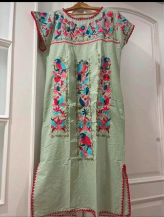 Vestido largo bordado boho/mexicano