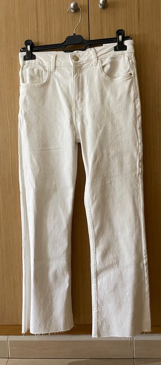 Jeans Crop Zara Blancos