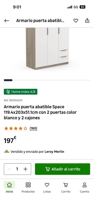 Armario ropero 3 puertas