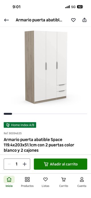 Armario ropero 3 puertas
