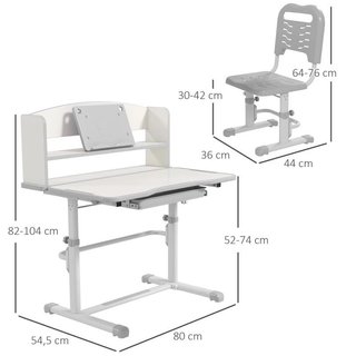 Pupitre infantil con silla y estantería