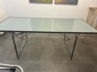 Mesa cristal 200x85 patas acero