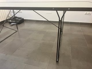 Mesa cristal 200x85 patas acero
