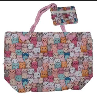 Bolso de playa gatos multicolor