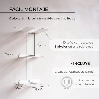 Estantería invisible y robusta para libros