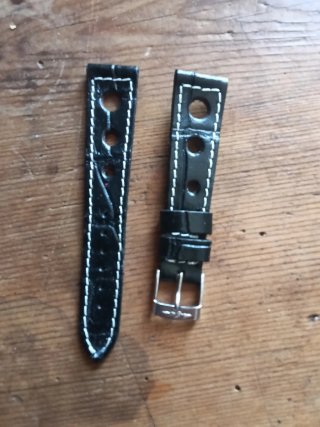 Cinturino vintage vera pelle nero