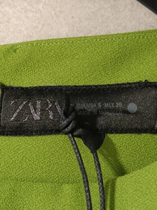 Vestido Zara Asimétrico Verde Manzana Talla S