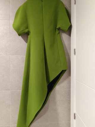 Vestido Zara Asimétrico Verde Manzana Talla S
