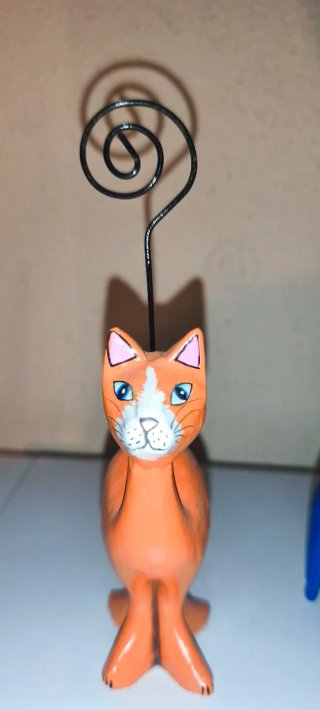 Coppia Gatti Legno Dipinti a Mano