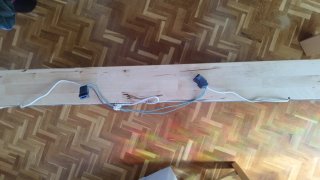 Espejo de madera de bambú con 3 focos.